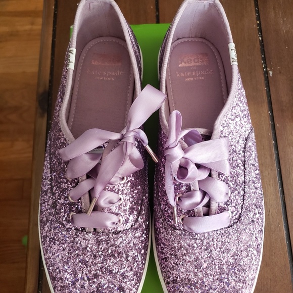 kate spade purple glitter keds